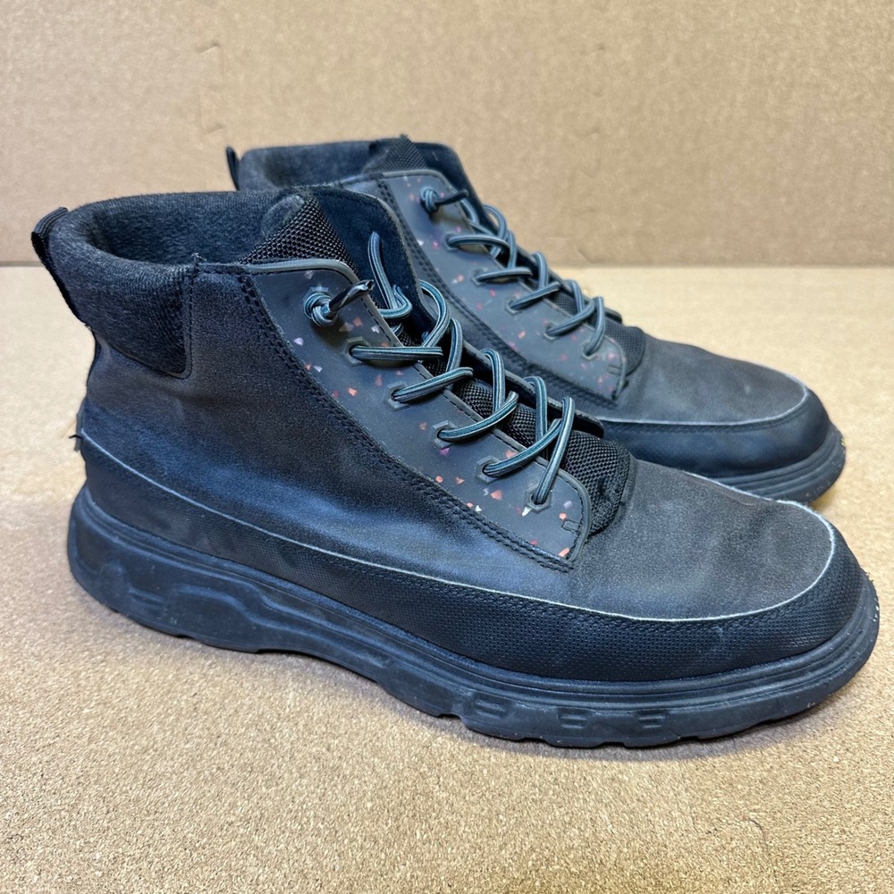 Hey Dude Duke Eco Shield Boots Mens 11 Black Water Resistant Casual Mid Top Shoe